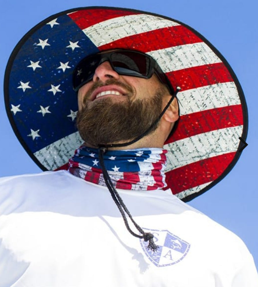 American Flag Under Brim Straw Hat – hellZyeah headwear