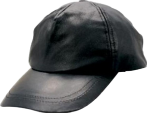 Black Leather Baseball Cap