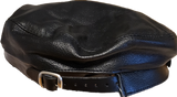 Black Premium Leather Biker Hat
