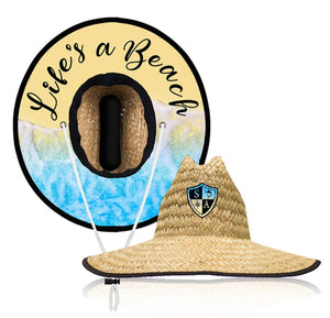 Lifes A Beach Under Brim Straw Hat