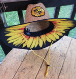 Yellow Daisey Under Brim Straw Hat